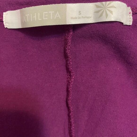 Athleta Purple wrap scoop neck long sleeve top, size S - Picture 3 of 3